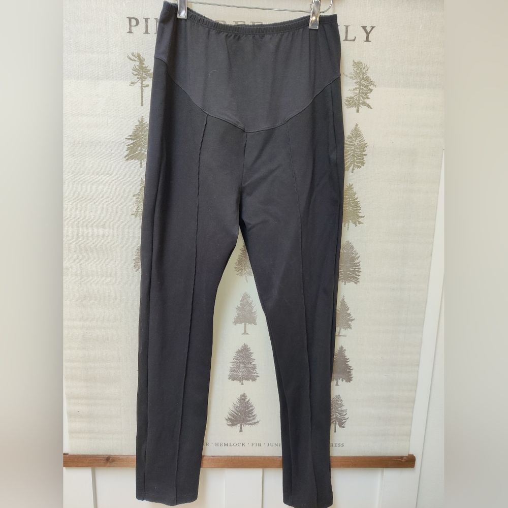 GAP Maternity Black Straight-Leg Pants with Over-Belly Panel – Size Small
